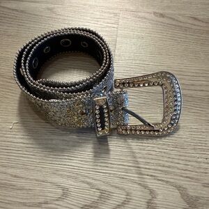 Silver Rhinestone Embellished Belt
